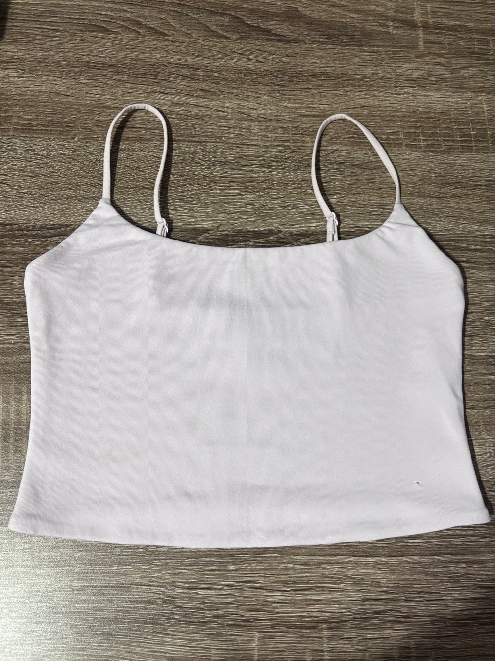 Babaton White Spaghetti Strap Crop Top
